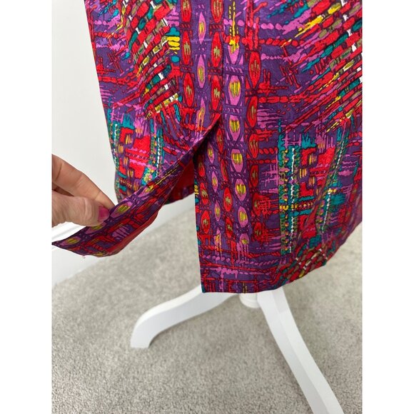 Anne Crimmins For Umi Collections Vtg Silk Multicolor Abstract Print Skirt 10 - Picture 7 of 11